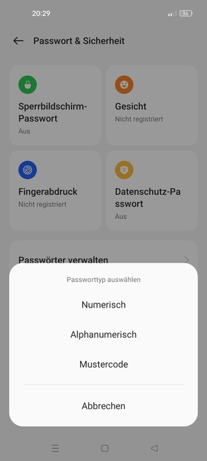 Wählen Sie Mustercode