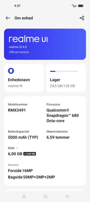 Vælg realme UI