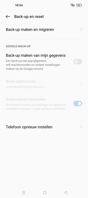 Schakel Back-up maken van mijn gegevens in