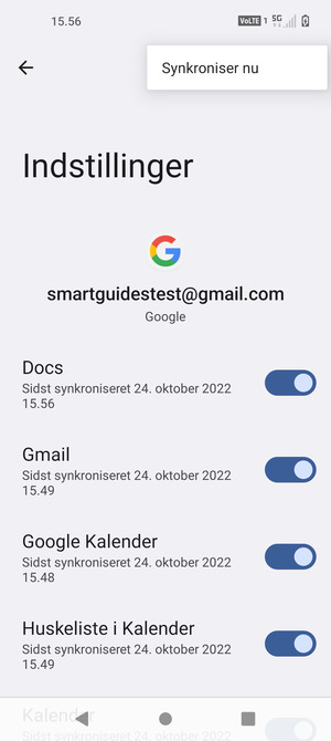 Vælg Synkroniser nu