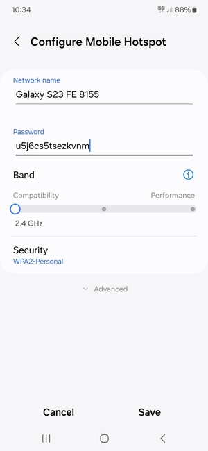 Enter a password of at least 8 characters and select Save