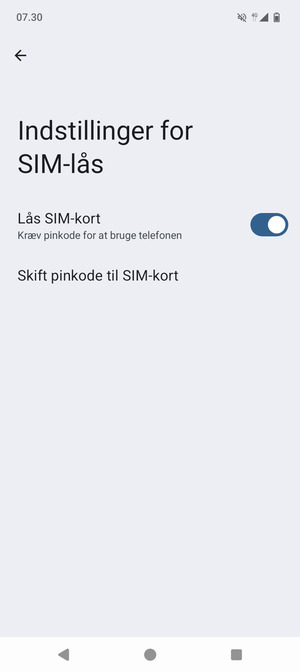 Vælg Skift pinkode til SIM-kort
