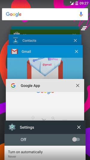 Swipe apps to the right to close them