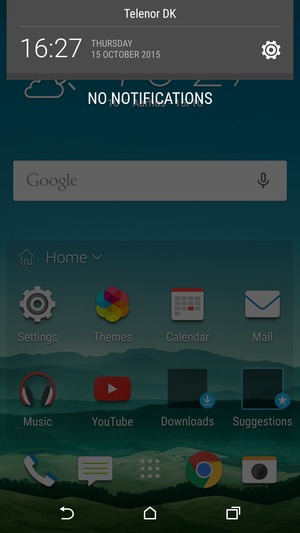 Slide down the top menu again