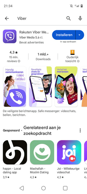 Selecteer de app