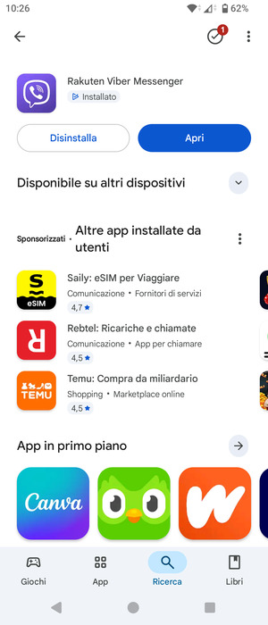Seleziona Apri
