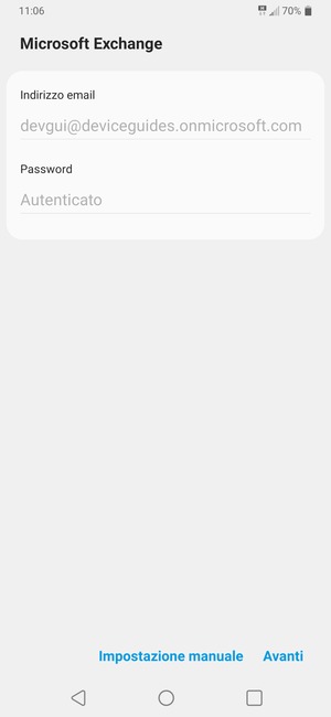 Seleziona Impostazione manuale