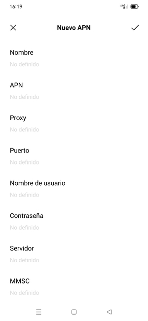 Introduzca la información de Internet