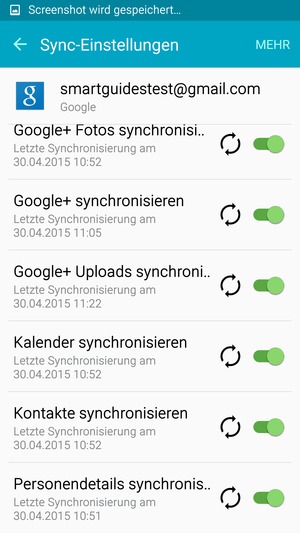 Ihre Kontakte von Google werden nun auf Ihrem Smartphone synchronisiert