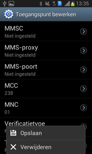 Selecteer de Menu-knop en selecteer Opslaan