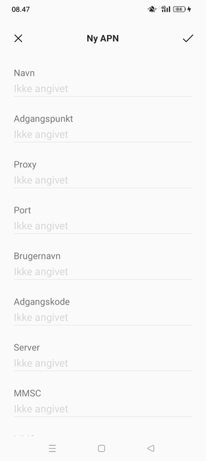Indtast internet-oplysninger
