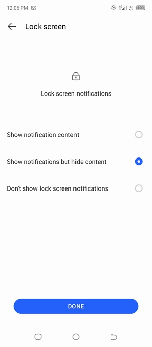 Select your preferred option and select DONE