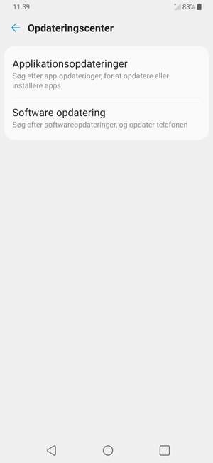 Vælg Software opdatering