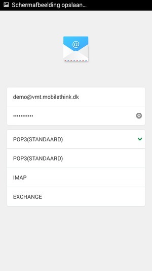 Velg POP3 eller IMAP