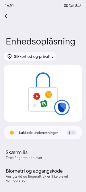 Vælg Skærmlås