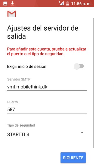 Seleccione Tipo de seguridad