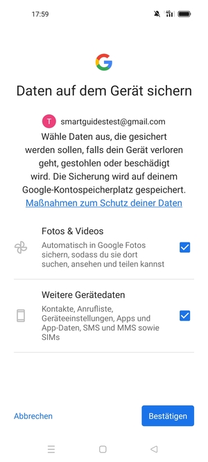 Wählen Sie Ihre gewünschte Optionen und wählen Sie Bestätigen