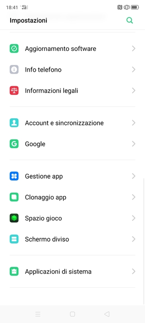 Scorri e seleziona Aggiornamento software