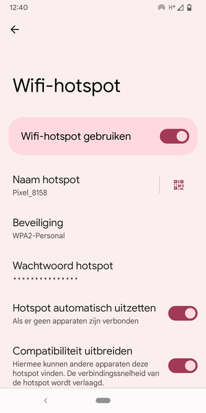 Uw telefoon is nu geïnstalleerd voor gebruik als modem