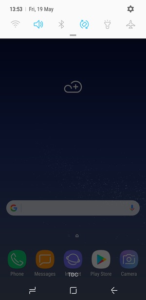 Slide down the top menu again
