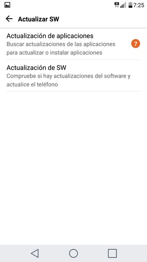 Seleccione Actualización de SW