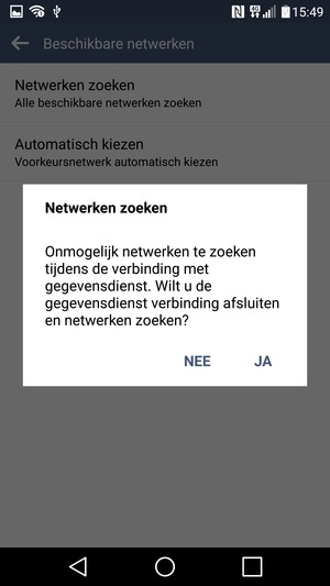 Selecteer JA