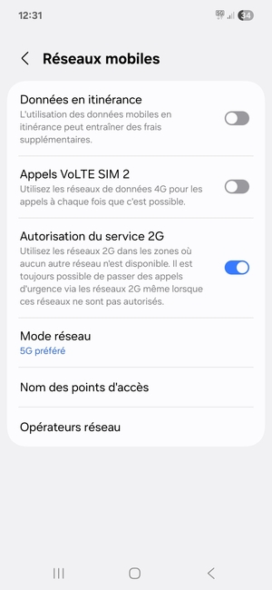 Sélectionnez Nom des points d'accès