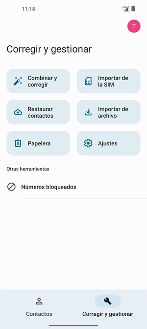 Seleccione Importar de la SIM