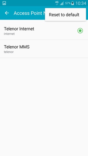Select Reset to default