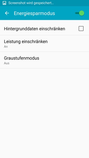 Schalten Sie Energiesparmodus ein