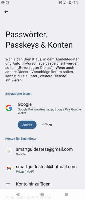 Wählen Sie Ihr Google Konto