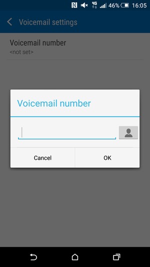 Enter the voicemail number and select OK