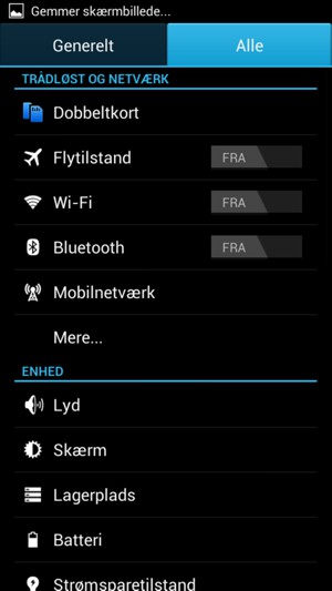 Vælg Alle og Mobilnetværk
