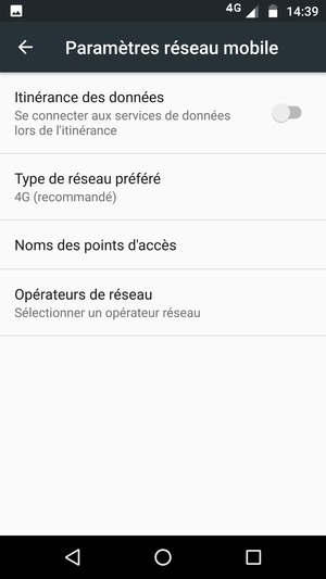 Pour changer de réseau en cas de problèmes de réseau, sélectionnez Opérateurs de réseau