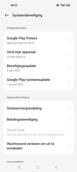 Scroll naar en selecteer Simkaartvergrendeling