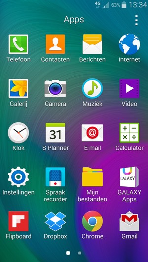 Scroll naar en selecteer Instellingen
