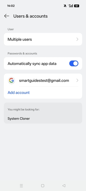 Select your Google account
