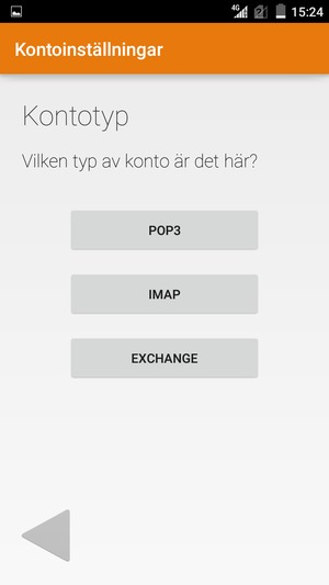 Välj POP3 eller IMAP