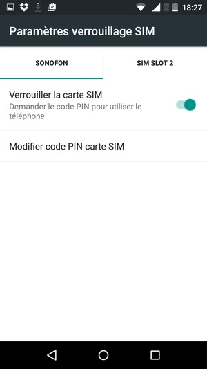 Sélectionnez Public puis Modifier code PIN carte SIM