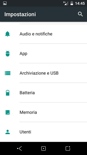 Scorri e seleziona Batteria