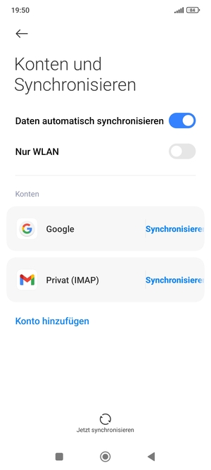 Wählen Sie Google