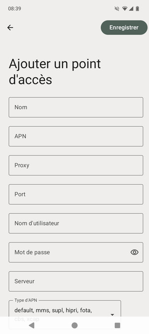 Saisissez les informations MMS