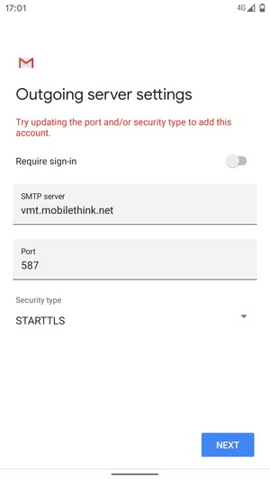 Select Security type