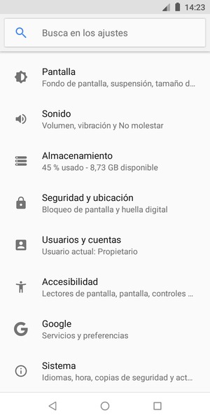 Desplácese y seleccione Sistema