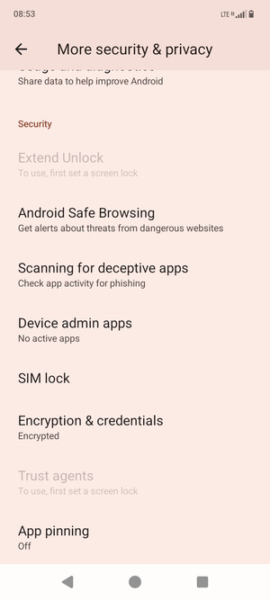 Scroll to and select SIM lock