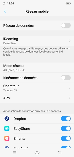 Sélectionnez APN