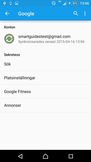 Tryck på ditt konto