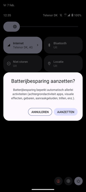 Selecteer AANZETTEN