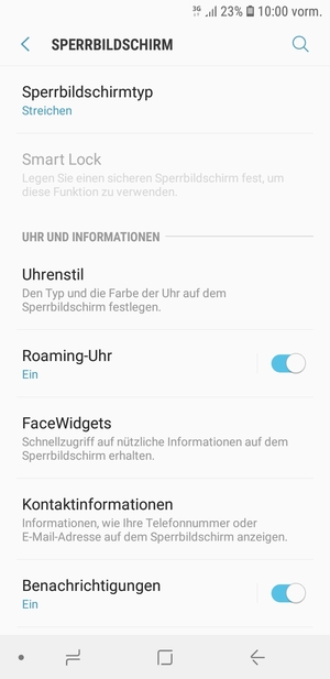 Wählen Sie Sperrbildschirmtyp