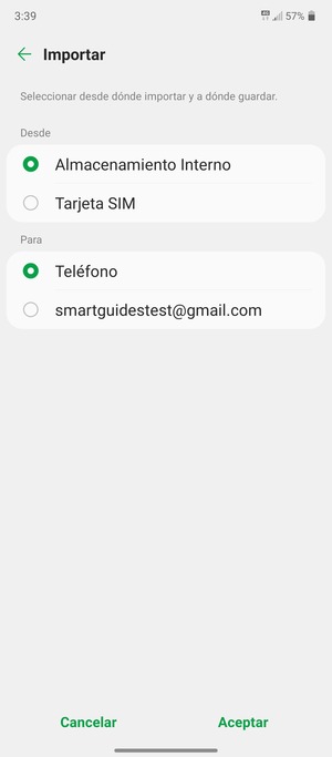 Seleccione Tarjeta SIM